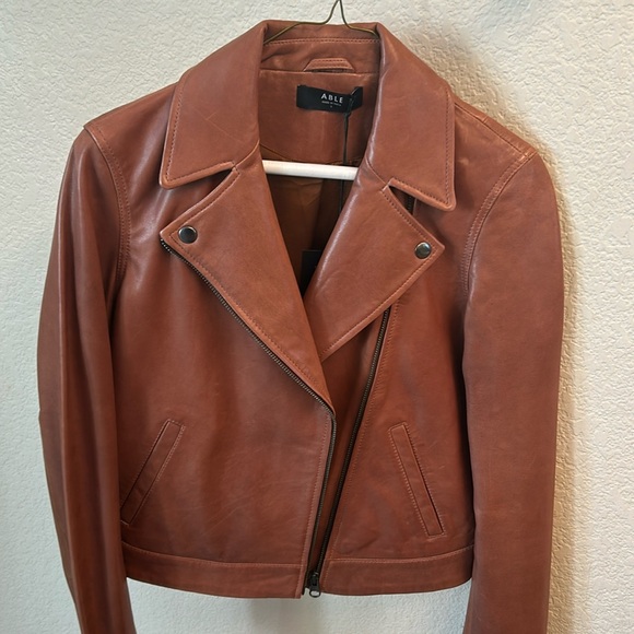 🤎ABLE Maha Leather Jacket ~ Whiskey ~ Small - Picture 5 of 16